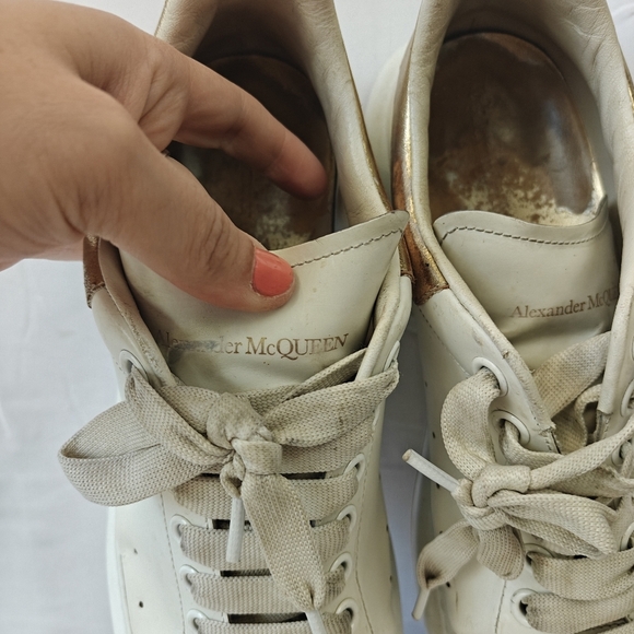 Alexander McQueen Oversized White Leather Trainers Size EU 42 US 9 E Men's - Picture 11 of 14